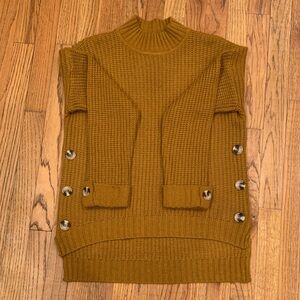 Women's Mustard Sweater with Button Accents